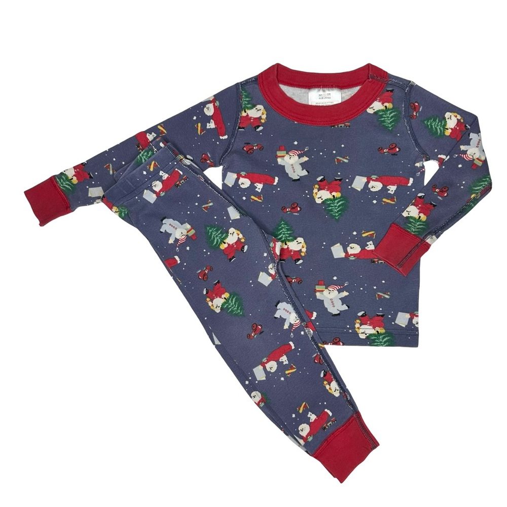 Hanna Andersson Santa Christmas Long Johns‎ Pajamas